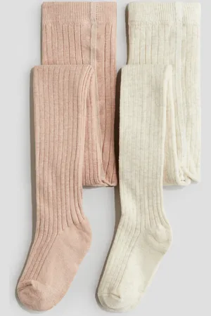 H&M 2-pak ribbede strømpebukser