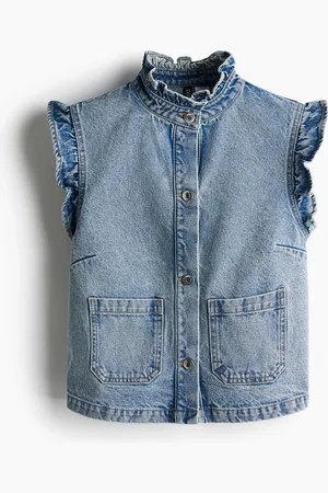 H&M Vest i denim med flæser