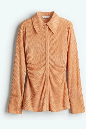 H&M Skjorte i mesh med rynkninger