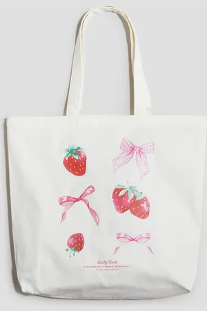 H&M Totebag i canvas med trykt mønster