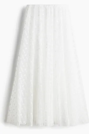 H&M Nederdel i mesh med broderier