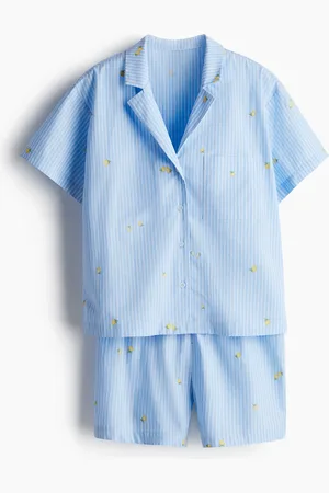 H&M Natsæt med skjorte og shorts