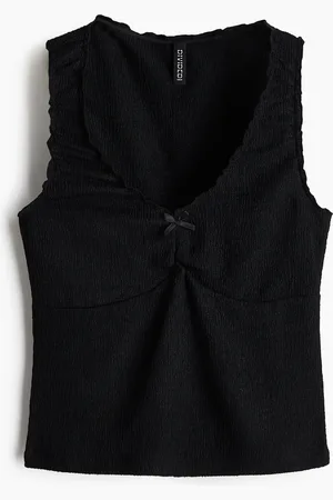 H&M Crinkled tanktop i jersey
