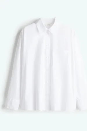 H&M Oversized skjorte i hørblanding