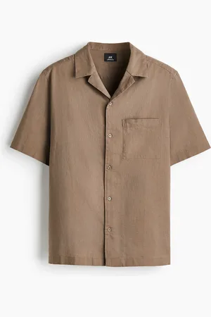 H&M Kortærmet skjorte i hørblanding Regular Fit