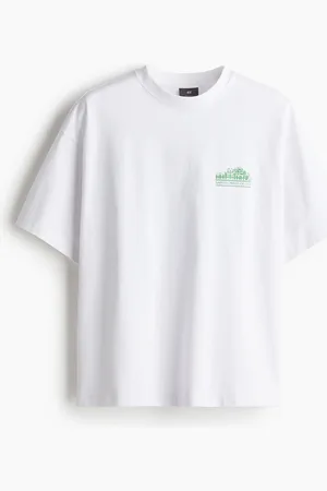 H&M T-shirt med tryk Oversized Fit