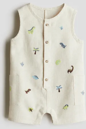 H&M Sommerdragt med broderier - Brun