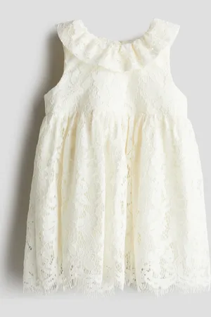 H&M Kjole i blonde med flæsekrave