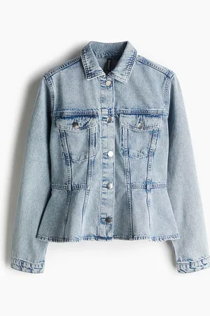 H&M Jakke i denim med peplum