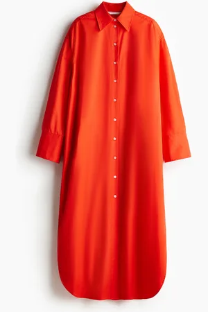 H&M Oversized skjortekjole i bomuld