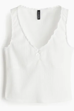 H&M Crinkled tanktop i jersey