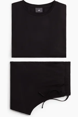 H&M Natsæt med T-shirt og shorts i jersey