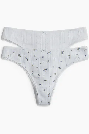 H&M 2-pak trusser Thong i pointelle