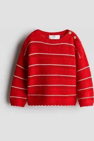 H&M Pointellestrikket trøje i bomuld