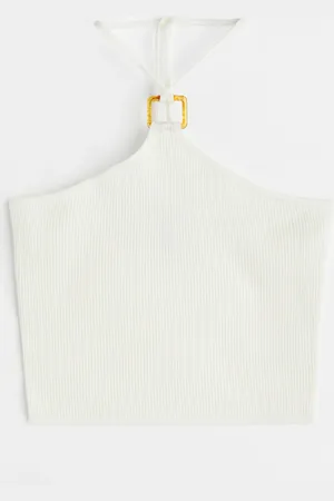 H&M Ribstrikket halternecktop