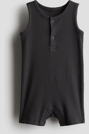 H&M Ribbet sommerdragt i bomuld - Grå