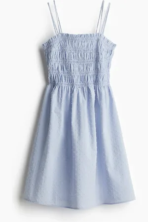 H&M Kjole i bomuld med smocksyet liv
