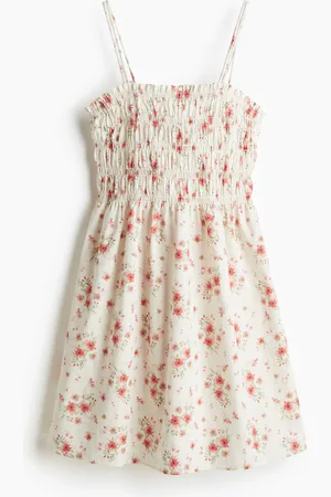 H&M Kjole i bomuld med smocksyet liv