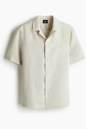 H&M Kortærmet skjorte i hør Regular Fit