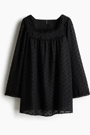 H&M Kjole i tynd plumeti