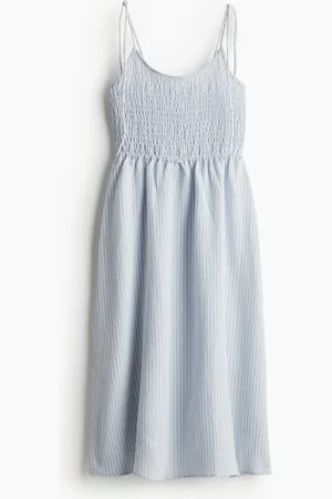 H&M Smocksyet kjole med bindestropper