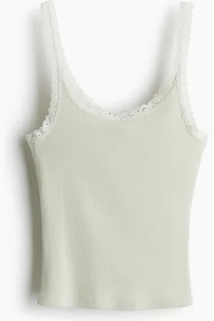 H&M Tanktop med blondekanter