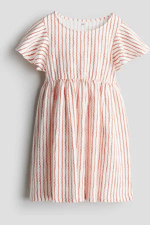 H&M Kjole i bomuld med flæseærmer