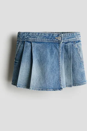 H&M Læggede skorts i denim