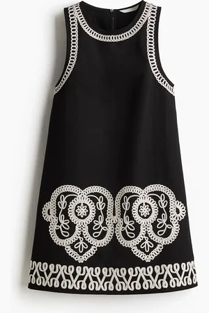 H&M Shiftkjole med broderier