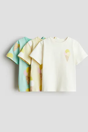 H&M 3-pak top i jersey med tryk