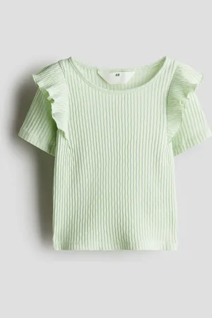 H&M Top i bomuld med flæser