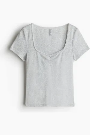 H&M T-shirt med picotkant
