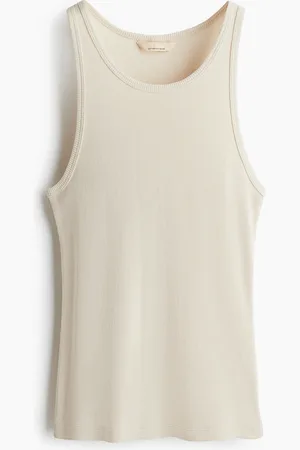 H&M Ribbet tanktop i silkeblanding
