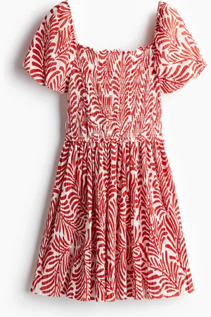 H&M Crinkled kjole med smocksyet liv