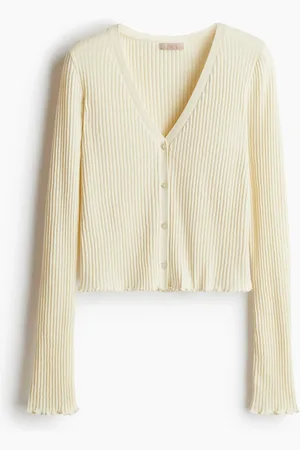 H&M Ribstrikket cardigan i hørblanding