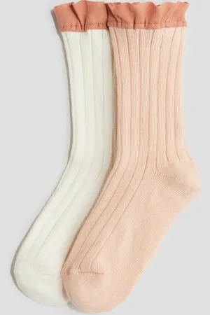 H&M 2-pak strømper med flæse