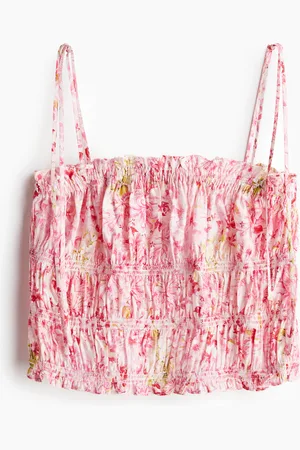 H&M Smocksyet top med bindestrop