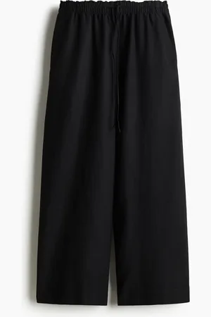 H&M Cropped bukser i hørblanding