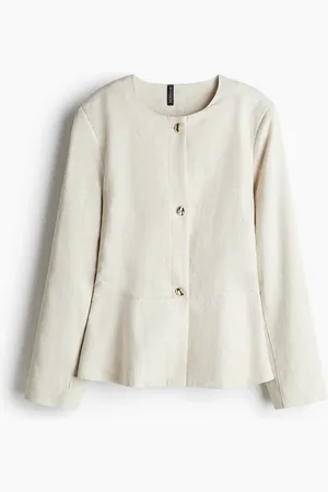 H&M Linen-blend peplum jacket