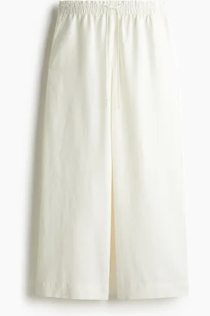H&M Cropped bukser i hørblanding