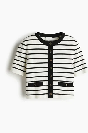 H&M Kort cardigan i ribstrik