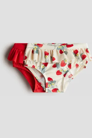 H&M 2-pak badetrusser med flæser