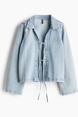 H&M Jakke i denim med bindebånd