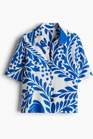H&M Skjorte i crinkled viskose