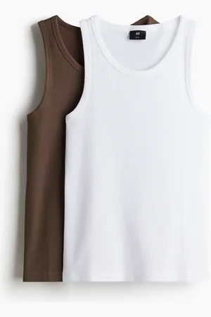 H&M 2-pak ribbet tanktop Slim Fit