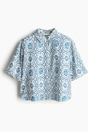 H&M Kortærmet skjorte i twill