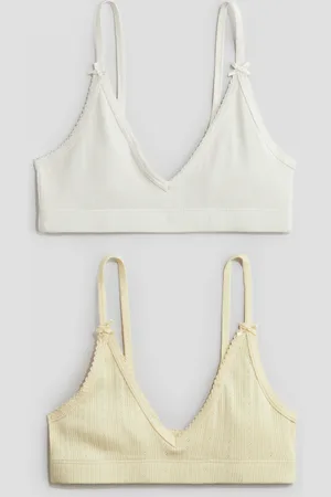 H&M 2-pak croptop med picotkanter