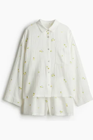 H&M Natsæt med skjorte og shorts