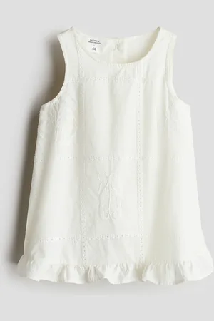 H&M Kjole i bomuld med broderede detaljer