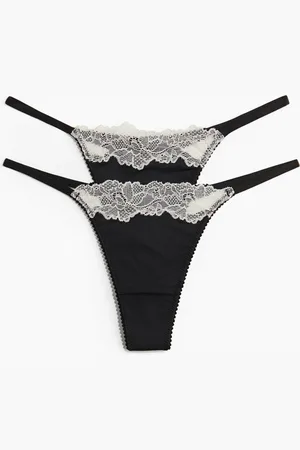 H&M 2-pak tangatrusser Thong i micro og blonde